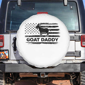 Goat Daddy Spare Tire Cover Funny Fathers Day Presents For Goat Dad US Flag TS10 No hole White Print Your Wear