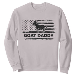 Goat Daddy Sweatshirt Funny Fathers Day Presents For Goat Dad US Flag TS10 Ice Gray Print Your Wear