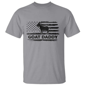 Goat Daddy T Shirt Funny Fathers Day Presents For Goat Dad US Flag TS10 Sport Gray Print Your Wear