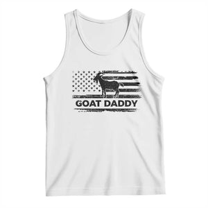 Goat Daddy Tank Top Funny Fathers Day Presents For Goat Dad US Flag TS10 White Print Your Wear