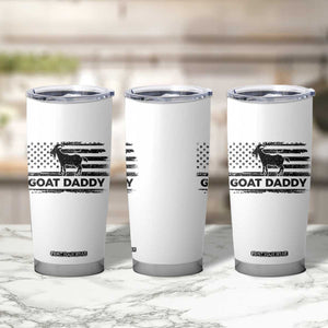 Goat Daddy Tumbler Cup Funny Fathers Day Presents For Goat Dad US Flag TS10 Print Your Wear