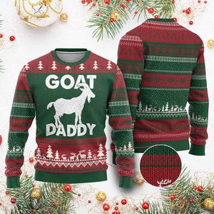 Goat Daddy Ugly Christmas Sweater Funny Fathers Day Presents For Goat Dad TS10 Red Green Print Your Wear