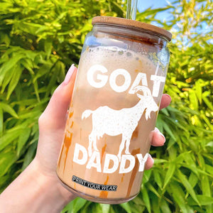 Goat Daddy Glass Can Funny Fathers Day Presents For Goat Dad TS10 Black Print Your Wear
