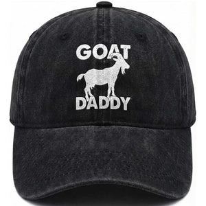 Goat Daddy Washed Cotton Baseball Cap Funny Fathers Day Presents For Goat Dad TS10 Print Your Wear
