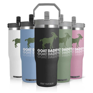 Funny Dad Flip Straw Tumbler Funny Goat Daddy Fathers Day Presents For Goat Lovers TS10 Print Your Wear