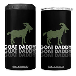 Funny Dad 4 in 1 Can Cooler Tumbler Funny Goat Daddy Fathers Day Presents For Goat Lovers TS10 One Size: 16 oz Black Print Your Wear