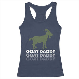 Funny Dad Racerback Tank Top Funny Goat Daddy Fathers Day Presents For Goat Lovers TS10 Navy Print Your Wear