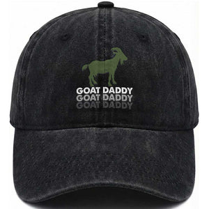 Funny Dad Washed Cotton Baseball Cap Funny Goat Daddy Fathers Day Presents For Goat Lovers TS10 Print Your Wear