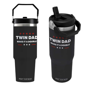 Retro Twin Dad Flip Straw Tumbler Make It A Double Fathers Day
