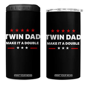 Retro Twin Dad 4 in 1 Can Cooler Tumbler Make It A Double Fathers Day TS10 One Size: 16 oz Black Print Your Wear