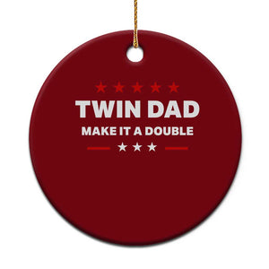 Retro Twin Dad Ceramic Ornament Make It A Double Fathers Day