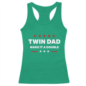 Retro Twin Dad Racerback Tank Top Make It A Double Fathers Day TS10 Irish Green Print Your Wear