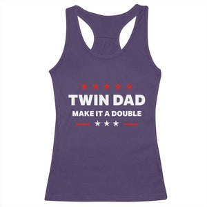 Retro Twin Dad Racerback Tank Top Make It A Double Fathers Day TS10 Purple Print Your Wear