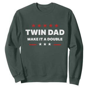 Retro Twin Dad Sweatshirt Make It A Double Fathers Day