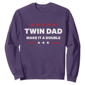 Retro Twin Dad Sweatshirt Make It A Double Fathers Day