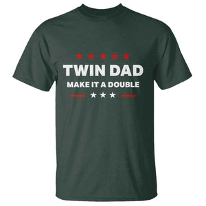 Retro Twin Dad T Shirt Make It A Double Fathers Day