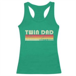 Retro Twin Dad Racerback Tank Top Make It A Double Vintage Cool 70s 80s Style Sunset TS10 Irish Green Print Your Wear