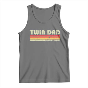 Retro Twin Dad Tank Top Make It A Double Vintage Cool 70s 80s Style Sunset TS10 Black Heather Print Your Wear