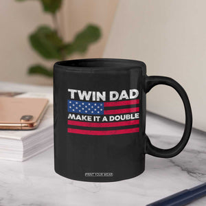 Retro Twin Dad Coffee Mug Make It A Double US Flag Fathers Day TS10 Print Your Wear