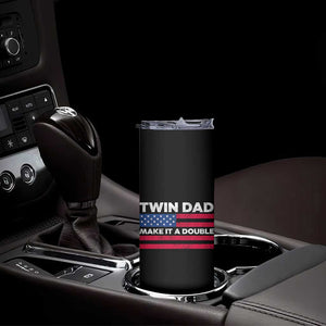 Retro Twin Dad Skinny Tumbler Make It A Double US Flag Fathers Day TS10 Print Your Wear