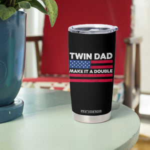 Retro Twin Dad Tumbler Cup Make It A Double US Flag Fathers Day TS10 Print Your Wear