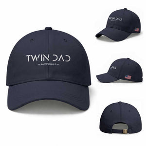 Retro Twin Dad Baseball Cap Subtle Make It A Double Minimal Fathers Day