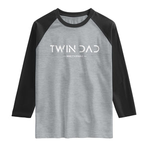 Retro Twin Dad Raglan Shirt Subtle Make It A Double Minimal Fathers Day