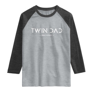 Retro Twin Dad Raglan Shirt Subtle Make It A Double Minimal Fathers Day
