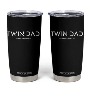Retro Twin Dad Tumbler Cup Subtle Make It A Double Minimal Fathers Day