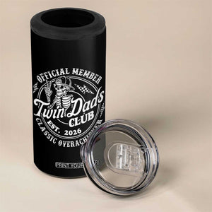 Retro Twin Dad Est 2026 4 in 1 Can Cooler Tumbler Funny Skeleton Dad Classic Overachiever Fathers Day TS10 Print Your Wear