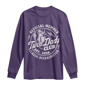 Retro Twin Dad Est 2026 Long Sleeve Shirt Funny Skeleton Dad Classic Overachiever Fathers Day TS10 Purple Print Your Wear