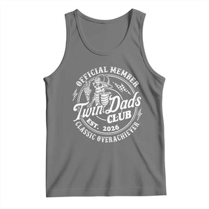 Retro Twin Dad Est 2026 Tank Top Funny Skeleton Dad Classic Overachiever Fathers Day TS10 Black Heather Print Your Wear