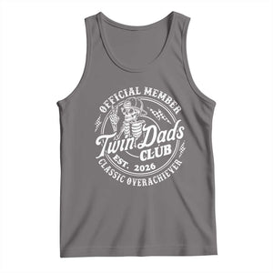 Retro Twin Dad Est 2026 Tank Top Funny Skeleton Dad Classic Overachiever Fathers Day TS10 Deep Heather Print Your Wear