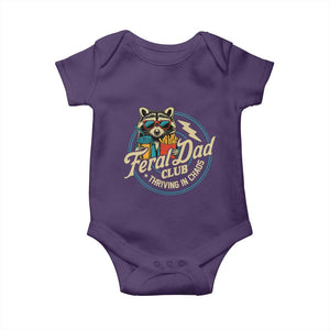 Feral Dad Club Baby Onesie Funny Raccoon Dad Birthday Fathers Day Gift TS10 Purple Print Your Wear