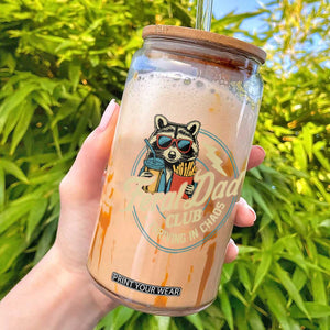 Feral Dad Club Glass Can Funny Raccoon Dad Birthday Fathers Day Gift TS10 Black Print Your Wear