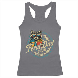 Feral Dad Club Racerback Tank Top Funny Raccoon Dad Birthday Fathers Day Gift TS10 Charcoal Print Your Wear