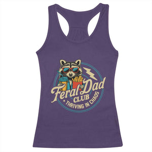 Feral Dad Club Racerback Tank Top Funny Raccoon Dad Birthday Fathers Day Gift TS10 Purple Print Your Wear
