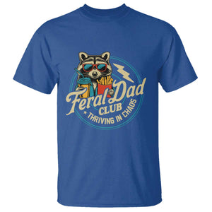 Feral Dad Club T Shirt Funny Raccoon Dad Birthday Fathers Day Gift TS10 Royal Blue Print Your Wear