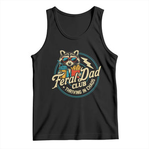 Feral Dad Club Tank Top Funny Raccoon Dad Birthday Fathers Day Gift TS10 Black Print Your Wear