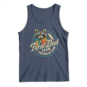 Feral Dad Club Tank Top Funny Raccoon Dad Birthday Fathers Day Gift TS10 Navy Print Your Wear