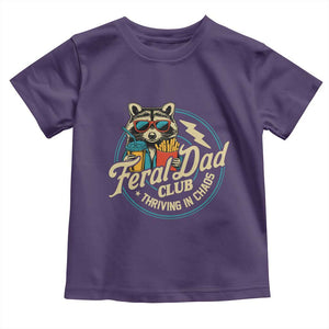 Feral Dad Club Toddler T Shirt Funny Raccoon Dad Birthday Fathers Day Gift TS10 Purple Print Your Wear