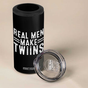 Funny Twin Dad 4 in 1 Can Cooler Tumbler Real Men Make Twins Daddy Humor Fathers Day TS10 Print Your Wear