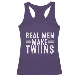 Funny Twin Dad Racerback Tank Top Real Men Make Twins Daddy Humor Fathers Day TS10 Purple Print Your Wear