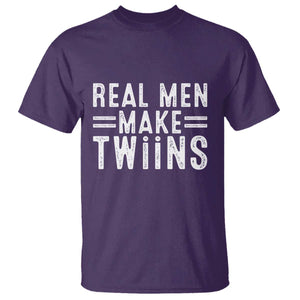 Funny Twin Dad T Shirt Real Men Make Twins Daddy Humor Fathers Day TS10 Purple Print Your Wear