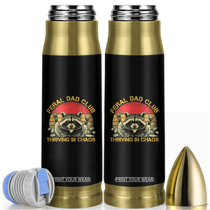 Feral Dad Club Bullet Tumbler Funny Raccoon Dad Retro Fathers Day Gift