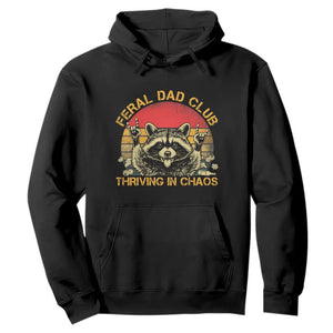Feral Dad Club Hoodie Funny Raccoon Dad Retro Fathers Day Gift