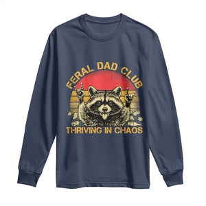 Feral Dad Club Long Sleeve Shirt Funny Raccoon Dad Retro Fathers Day Gift