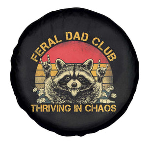 Feral Dad Club Spare Tire Cover Funny Raccoon Dad Retro Fathers Day Gift