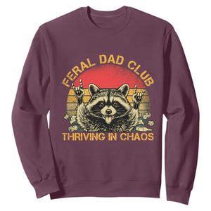 Feral Dad Club Sweatshirt Funny Raccoon Dad Retro Fathers Day Gift
