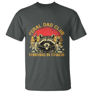 Feral Dad Club T Shirt Funny Raccoon Dad Retro Fathers Day Gift